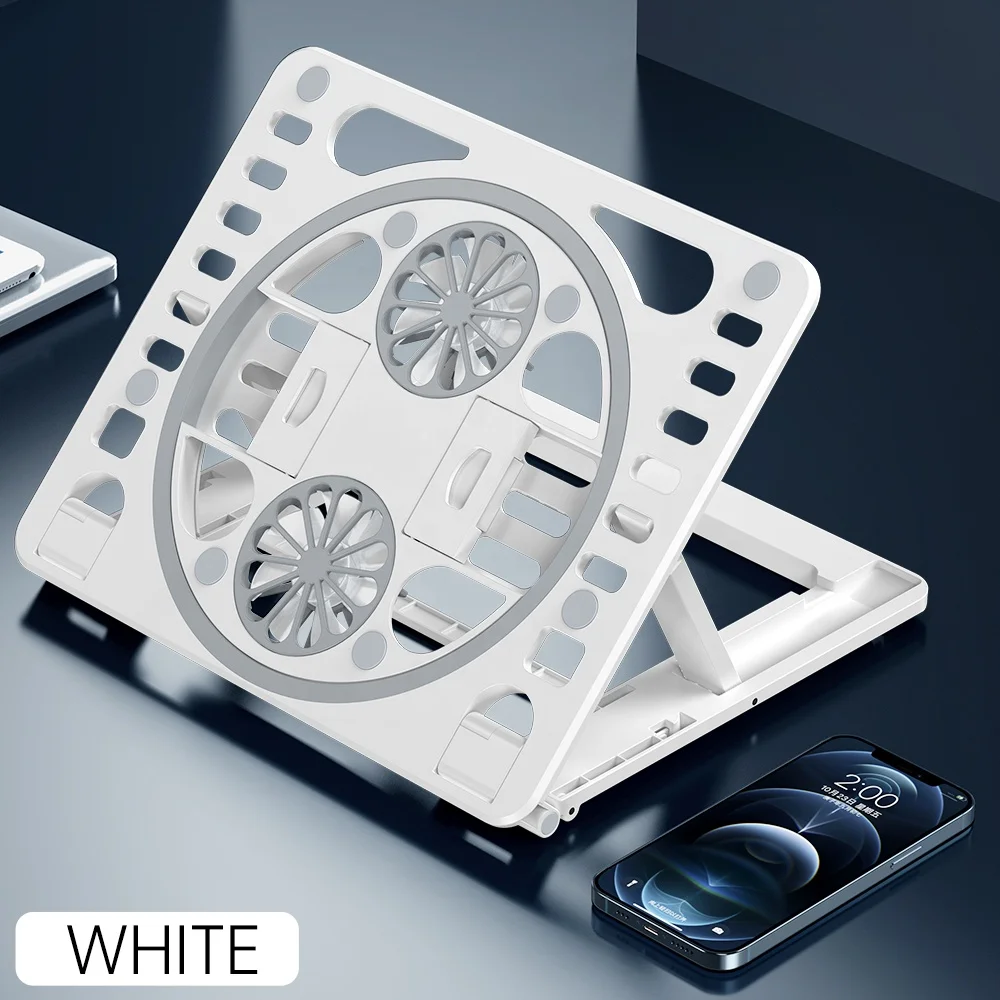 ABS+Silicon Hybrid Notebook Stand Cooling Computer Bracket Adjustable Foldable Laptop Stand with Fan, White, black, green
ABS+Silicon Hybrid Notebook Stand Cooling Computer Bracket Adjustable Foldable Laptop Stand with Fan, White, black, green