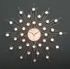 Rose Gold Acrylic Modern Metal peacock Wall Clock Featuring Star Burst home decoration