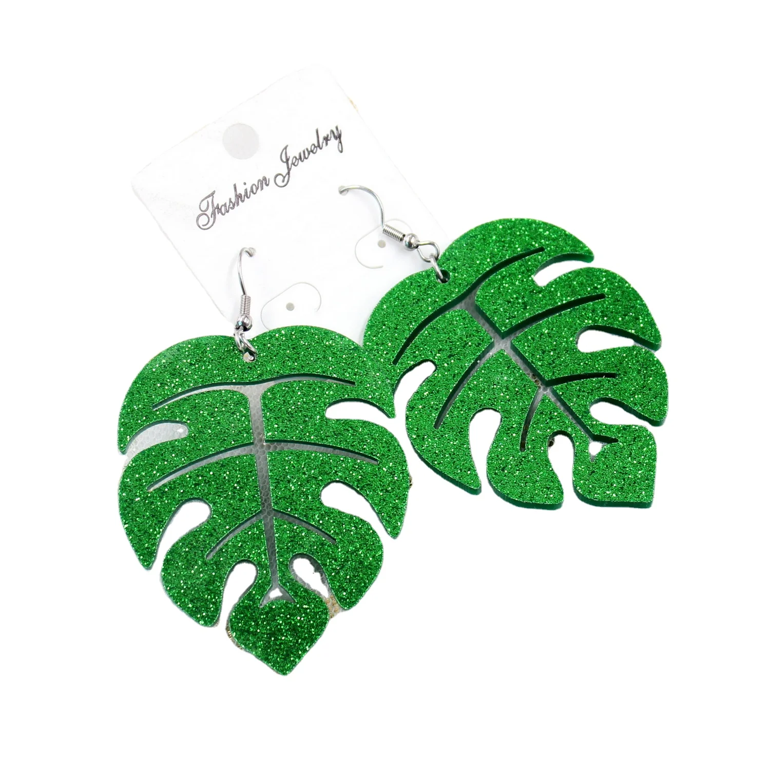 AH008A Acrylic Monstera Dangle Earrings Green Glitter Acrylic Earring Drop Earrings Trendy Party WOMEN'S Resin Plant, Green glitter (only one face with glitter color)
AH008A Acrylic Monstera Dangle Earrings Green Glitter Acrylic Earring Drop Earrings Trendy Party WOMEN'S Resin Plant, Green glitter (only one face with glitter color)
