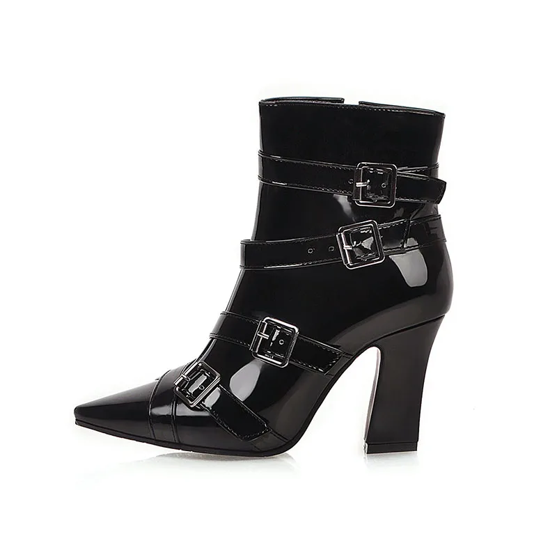 Fashion Snake Pattern belt buckle Side Zipper Commuting heels Women's Ankle Boots, Black/white/white grey/black grey
Fashion Snake Pattern belt buckle Side Zipper Commuting heels Women's Ankle Boots, Black/white/white grey/black grey