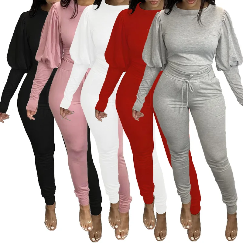 Casual long sleeve solid Crop Top Leisure 2 Piece Set Women stacked pants set two piece set, Picture
Casual long sleeve solid Crop Top Leisure 2 Piece Set Women stacked pants set two piece set, Picture