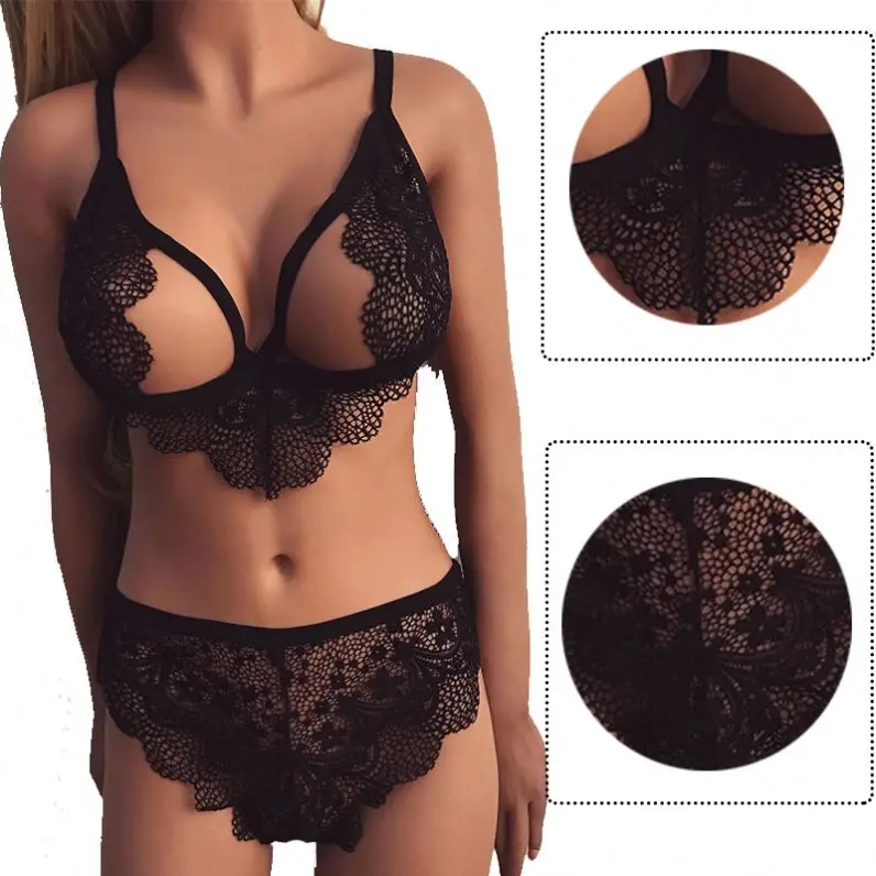 2021 Hot Sale Women Black Crochet Lace Femme 2 Pieces Bra Sexy Lingerie Set In Bulk
2021 Hot Sale Women Black Crochet Lace Femme 2 Pieces Bra Sexy Lingerie Set In Bulk