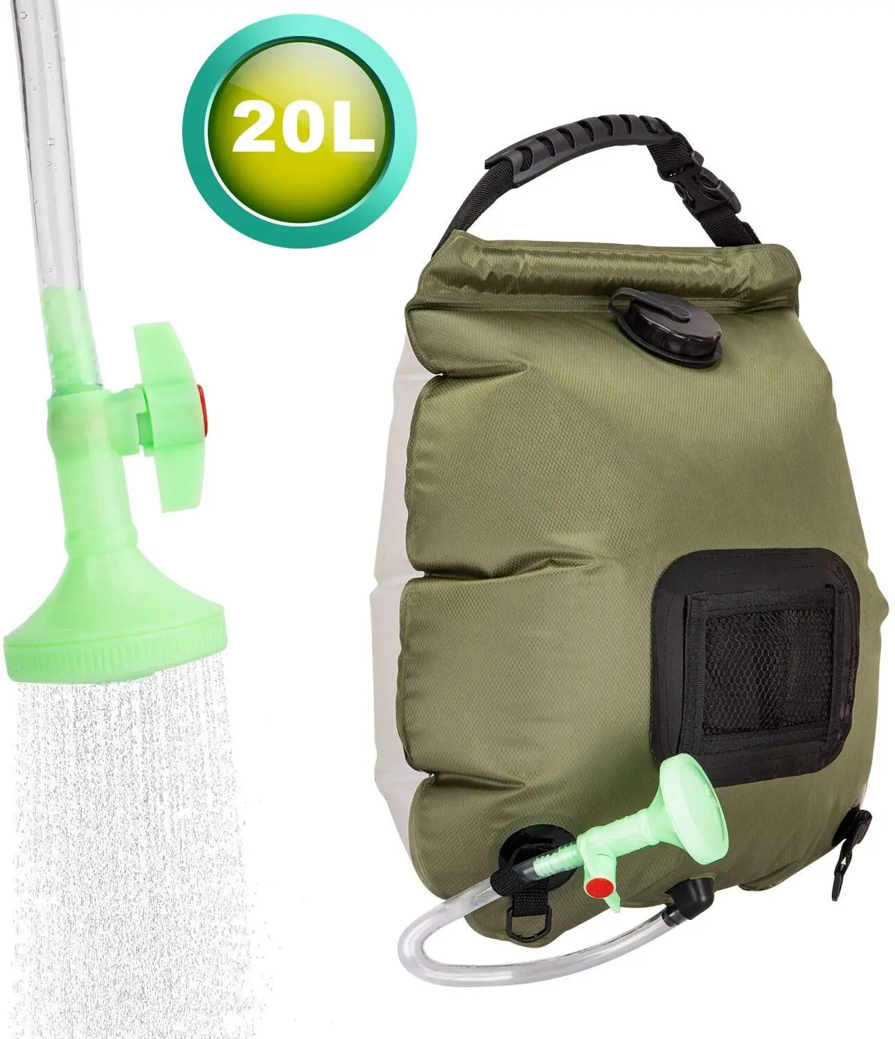 Foreseen 20L Portable Shower Bag with Removable Hose and On-Off Switchable Shower Head, Grey, blue, army green
Foreseen 20L Portable Shower Bag with Removable Hose and On-Off Switchable Shower Head, Grey, blue, army green