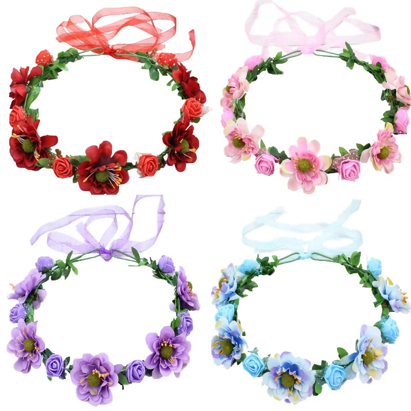 Bride Women Flower Crown Hair Band Wedding Floral Headband Garland Ribbon Bow Girl Flower Wreath Elastic Hair Accessories, Gold, silver
Bride Women Flower Crown Hair Band Wedding Floral Headband Garland Ribbon Bow Girl Flower Wreath Elastic Hair Accessories, Gold, silver