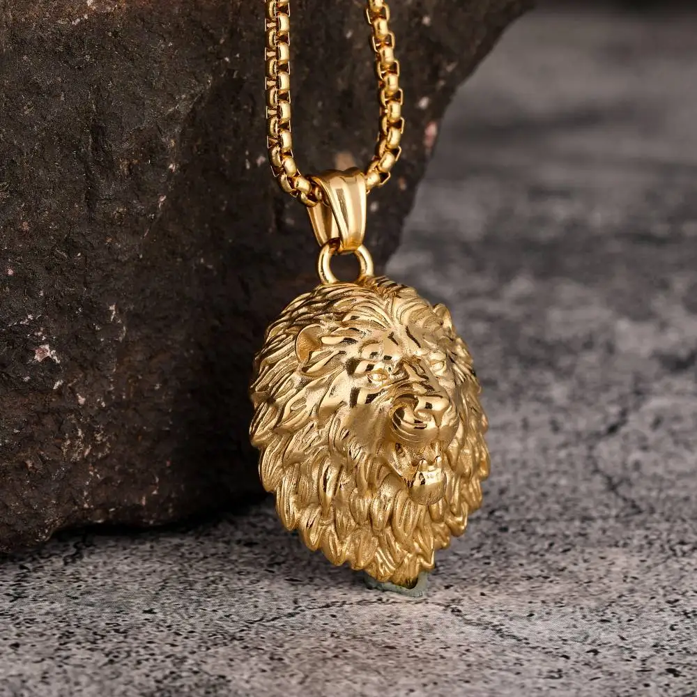 Nuevoenergia Brand Jewelry Men Hip-hop Stainless Steel Lion Head Pendant 18K Gold Plated PVD Man Necklace, Gold color
Nuevoenergia Brand Jewelry Men Hip-hop Stainless Steel Lion Head Pendant 18K Gold Plated PVD Man Necklace, Gold color