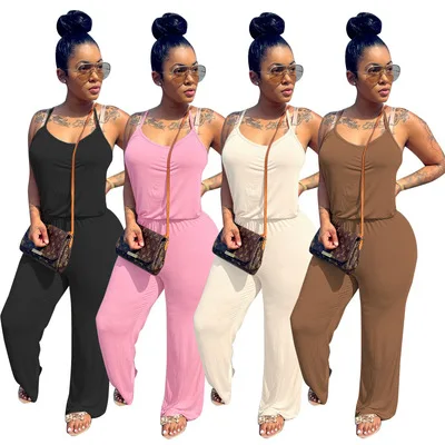 2021 New Arrivals Cotton Solid Sleeveless One Piece Jumpsuit Women Wide Leg Pants Bodysuits For Women's Casual Romper 
2021 New Arrivals Cotton Solid Sleeveless One Piece Jumpsuit Women Wide Leg Pants Bodysuits For Women's Casual Romper