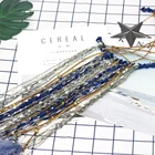 Blue Blue Half Circle Moon Design Feather Hanging Charm Macrame Moon Dream Catcher