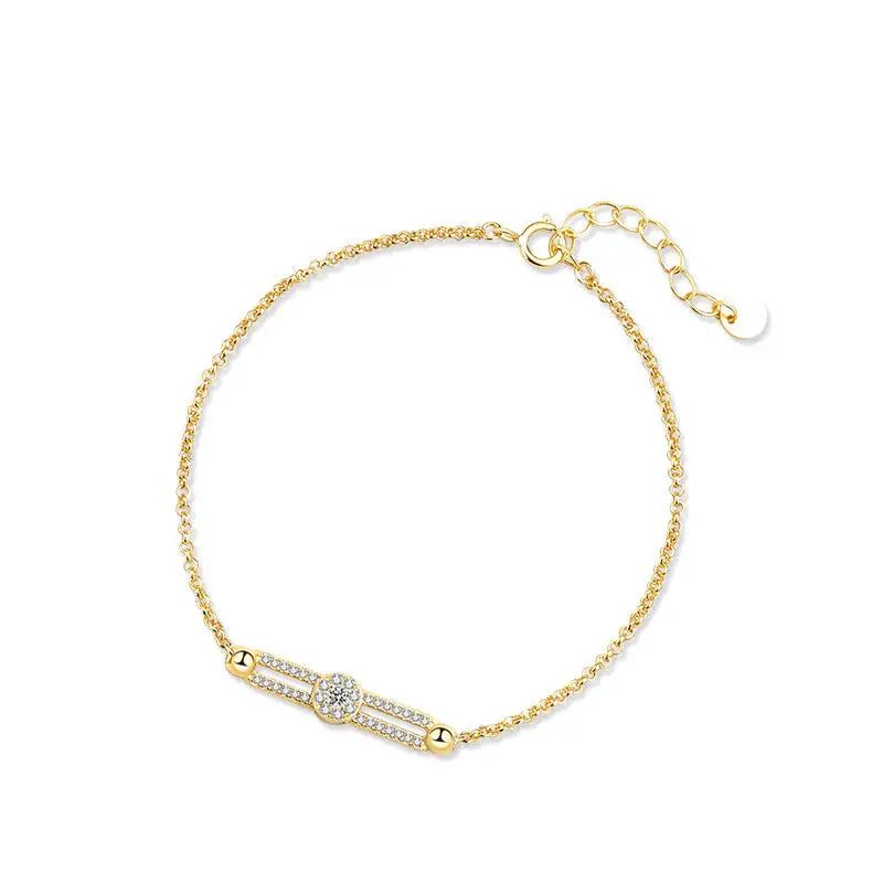 Unique Dainty 925 Sterling Silver 18K Gold Plated Paper Clip Shape Cubic Zirconia Charm Bracelets for Women
Unique Dainty 925 Sterling Silver 18K Gold Plated Paper Clip Shape Cubic Zirconia Charm Bracelets for Women