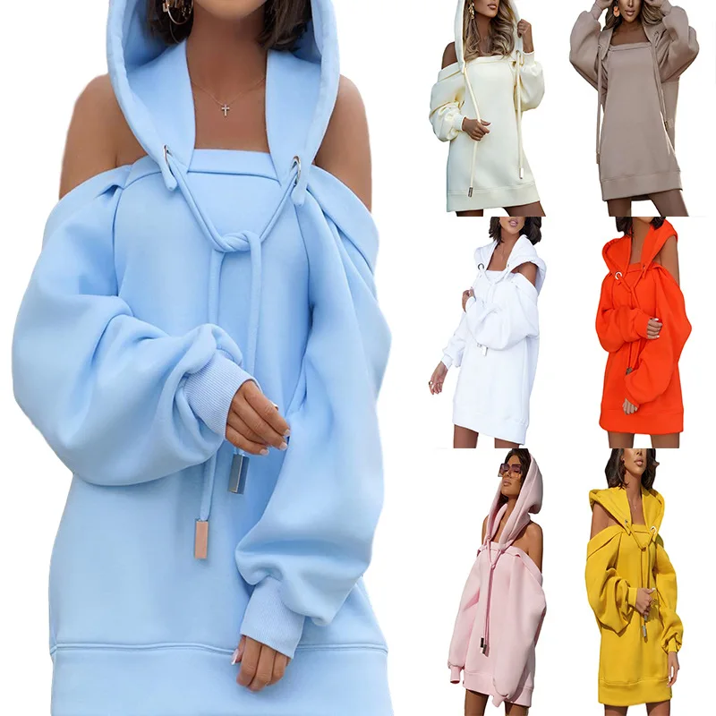 Off Shoulder Winter Warm Sweatshirt Dress Plus Size Women Autumn Long Sleeve Casual Bandage Hoodies Dress, Custom pantone color
Off Shoulder Winter Warm Sweatshirt Dress Plus Size Women Autumn Long Sleeve Casual Bandage Hoodies Dress, Custom pantone color