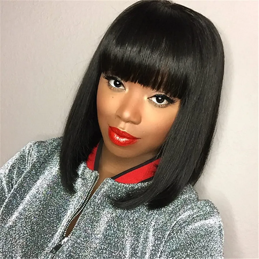 NOW Wxjlonghair Cheap human hair wigs brazilian hair bob wig with bangs machine made human hair wigs for black women
NOW Wxjlonghair Cheap human hair wigs brazilian hair bob wig with bangs machine made human hair wigs for black women
