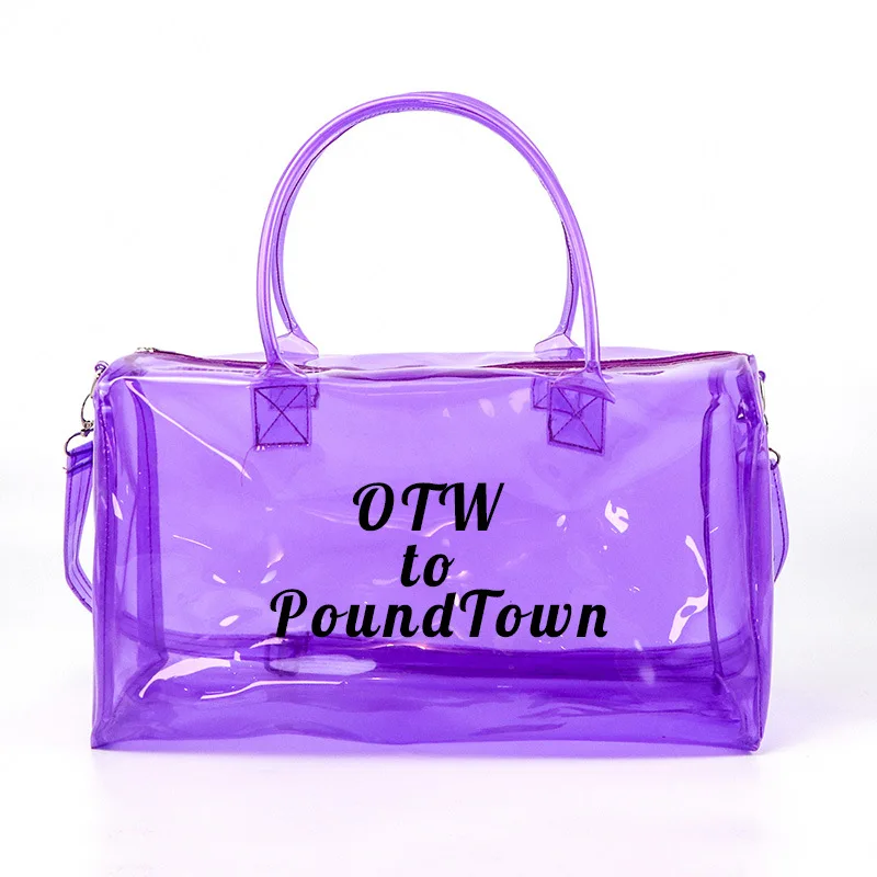 Wholesale Designer Gym Bags With Logo PVC High Quality Durable Travel Bags Zipper Pink Transparent Duffle Bag, Customized color
Wholesale Designer Gym Bags With Logo PVC High Quality Durable Travel Bags Zipper Pink Transparent Duffle Bag, Customized color