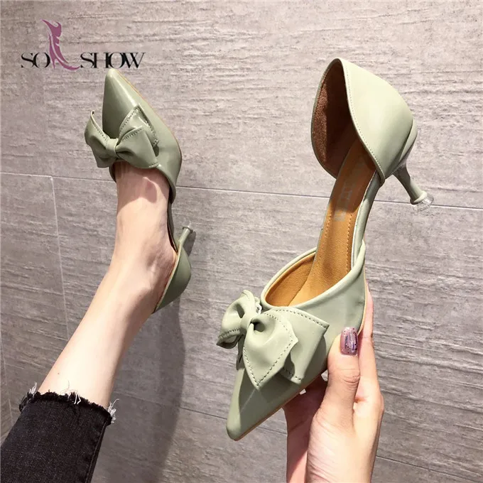 China wholesale cute shoes with bow thin high heel shoes with spot for girls and women
China wholesale cute shoes with bow thin high heel shoes with spot for girls and women