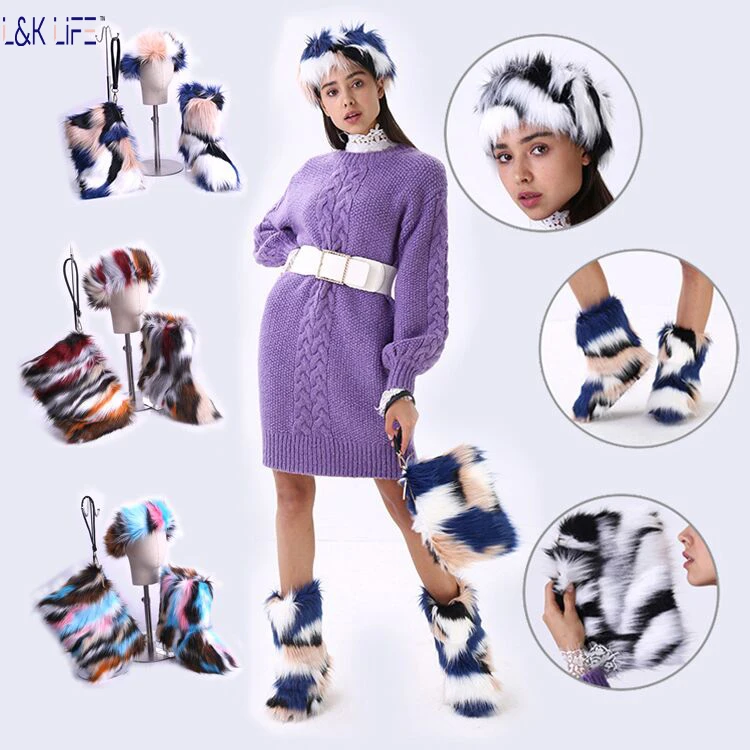 New Product hot sale women kids fur snow winter boots set fur boots with headband and bag, As picture
New Product hot sale women kids fur snow winter boots set fur boots with headband and bag, As picture
