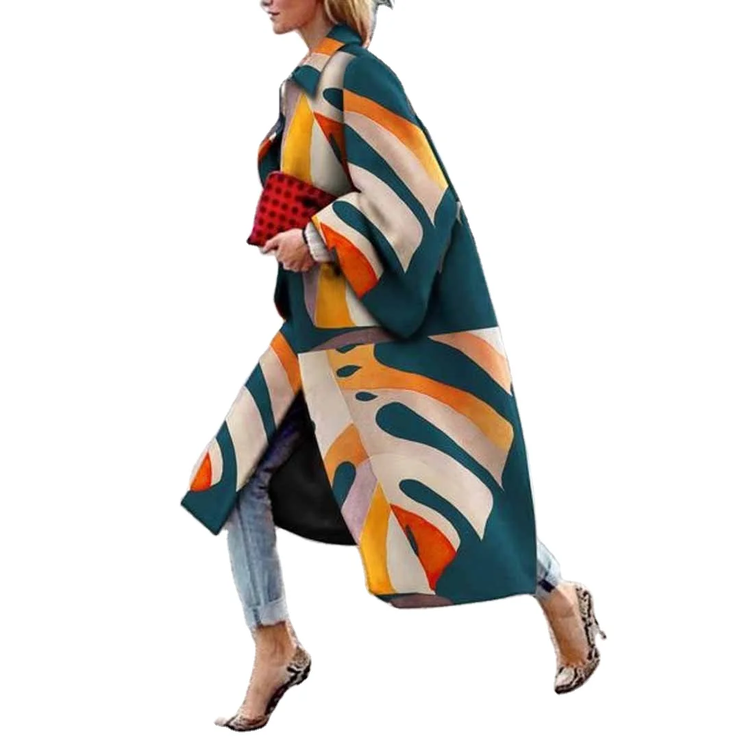 LCc 001 Long trumpet sleeve coat printed loose trench coat women winter coat winter jacket
LCc 001 Long trumpet sleeve coat printed loose trench coat women winter coat winter jacket