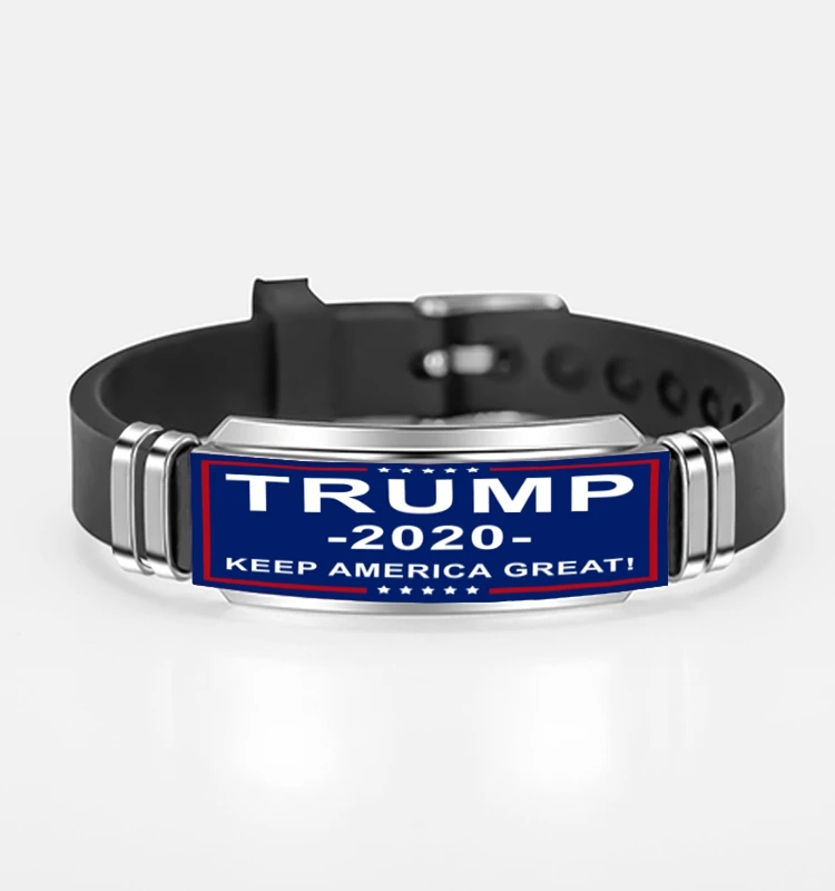 Men Women Charm Fashion Cuff Silver Stainless Steel Bangle 2020 Trump Silicone Bracelet
Men Women Charm Fashion Cuff Silver Stainless Steel Bangle 2020 Trump Silicone Bracelet