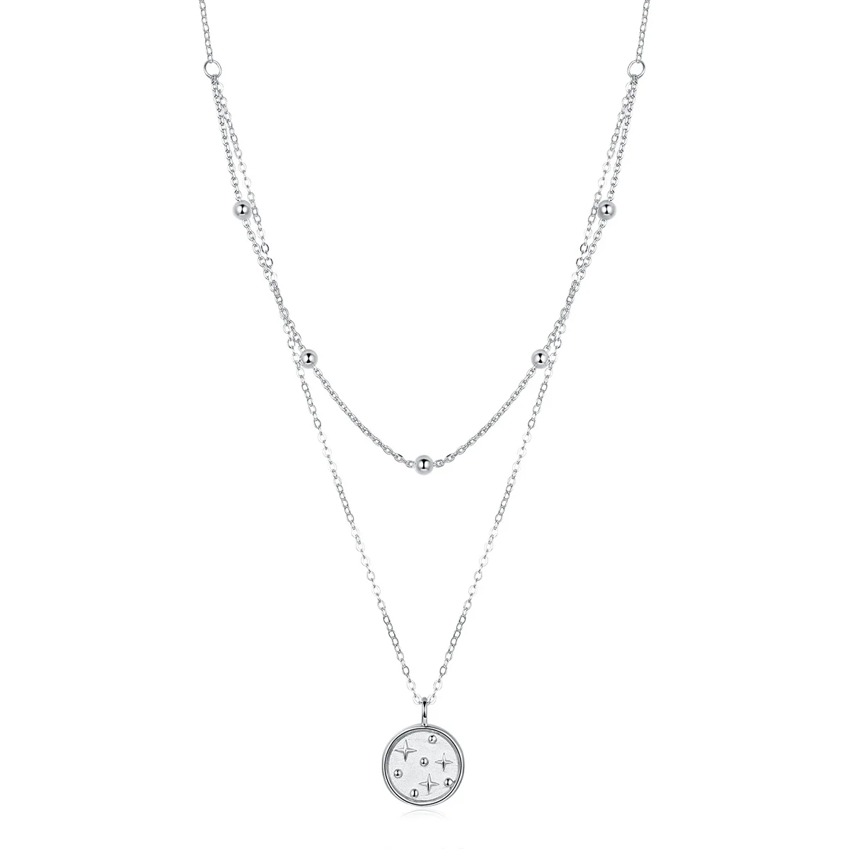 Double Layer Coin Necklace for Women Genuine 925 Sterling Silver Bead Chain Star Necklaces Female Fine Jewelry
Double Layer Coin Necklace for Women Genuine 925 Sterling Silver Bead Chain Star Necklaces Female Fine Jewelry