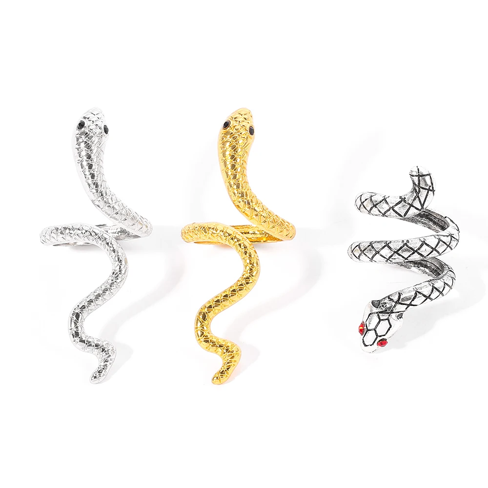 Fashion Snake Rings For Women Gold Color Black Heavy Metals Punk Rock Ring Animal Jewelry Nightclub Ring Resizable, Gold/silver/black/blue/gradient
Fashion Snake Rings For Women Gold Color Black Heavy Metals Punk Rock Ring Animal Jewelry Nightclub Ring Resizable, Gold/silver/black/blue/gradient