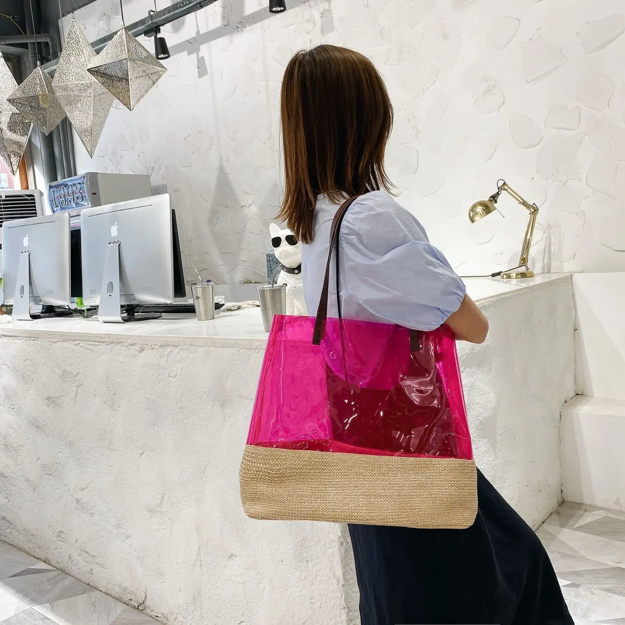 Twinkle Custom Large Capacity Tote Bags Pink Pvc Bag