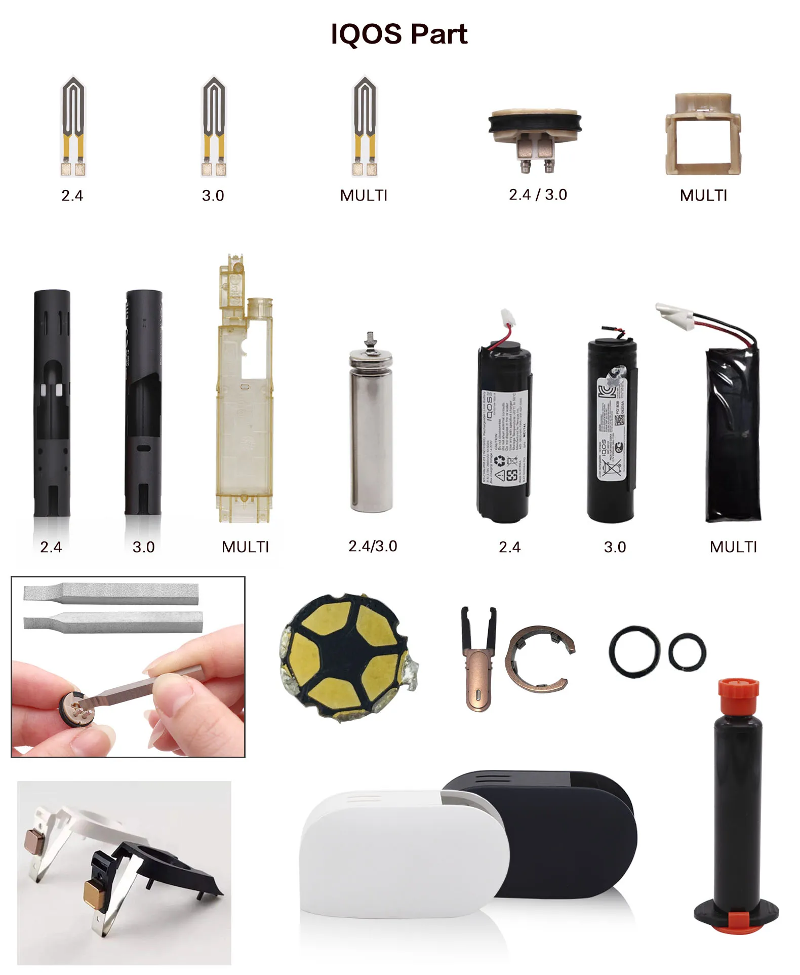 repair parts for use with IQOS, Clear white
repair parts for use with IQOS, Clear white