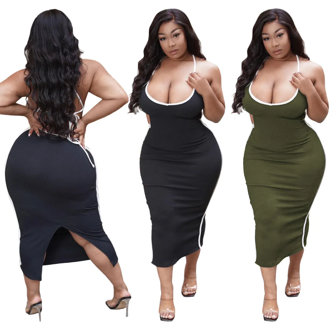 LW5087 - Summer solid split sleeveless jersey dresses plus size sexy dress for women
LW5087 - Summer solid split sleeveless jersey dresses plus size sexy dress for women