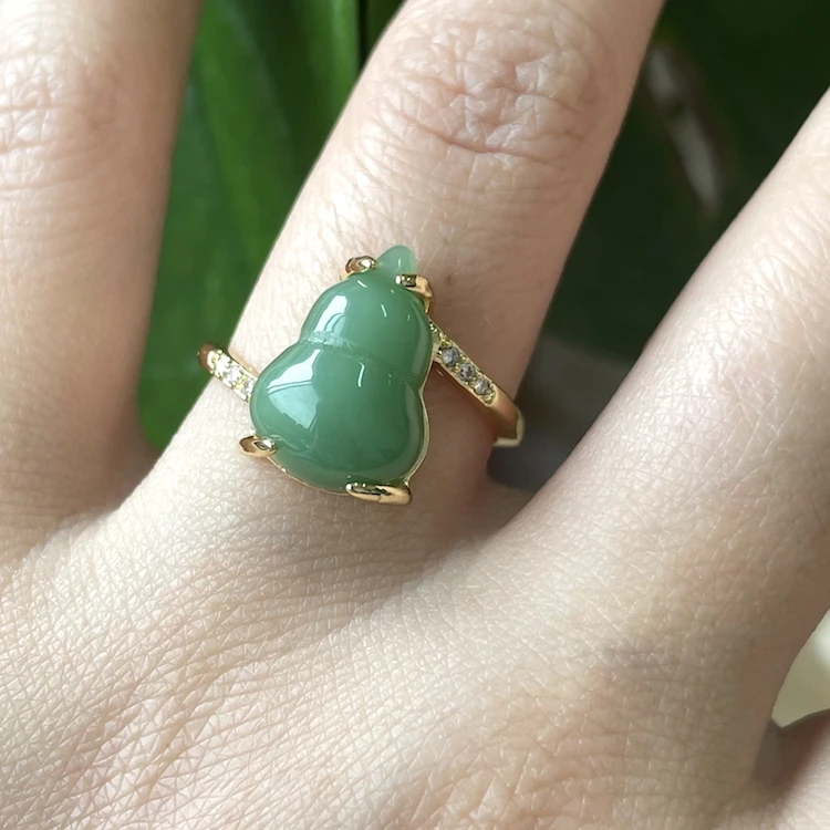 Fashion Rings Jewelry For Women Accessories Gold Plated Cubic Zirconia Stainless Steel Gourd Adjustable Finger Ring, Green
Fashion Rings Jewelry For Women Accessories Gold Plated Cubic Zirconia Stainless Steel Gourd Adjustable Finger Ring, Green