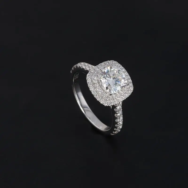 Starsgem hot sale style 6*6mm cushion moissanite with double halos 14k white gold lab diamonds ring
Starsgem hot sale style 6*6mm cushion moissanite with double halos 14k white gold lab diamonds ring