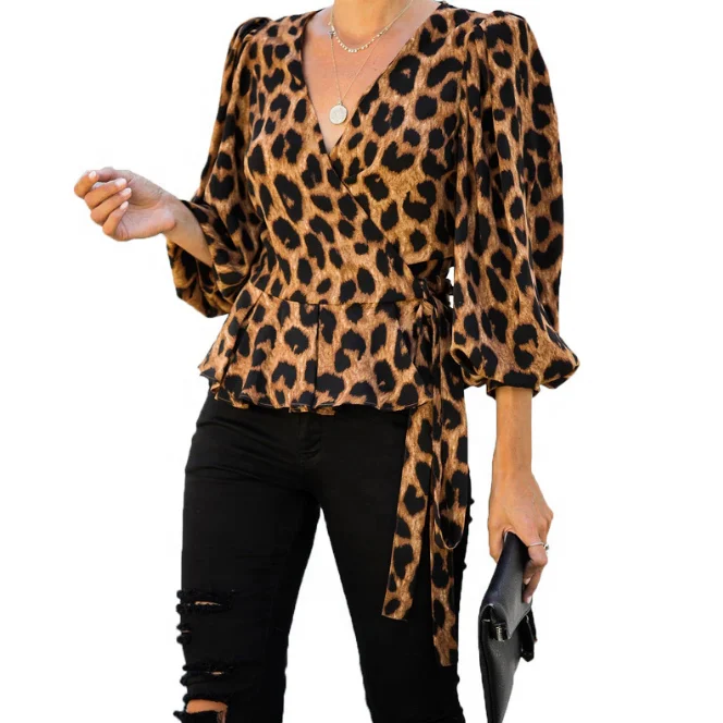 New Fashion Trendy Spring Women Leopard Print V-neck Three-quarter Lantern Sleeve Shirt
New Fashion Trendy Spring Women Leopard Print V-neck Three-quarter Lantern Sleeve Shirt
