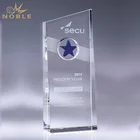Noble Custom Optical 3d Crystal Glass Cube With Blue Moon Trophy
