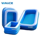 Large mini square outdoor family swimming pool float water garden pvc baby inflatable swimming pool