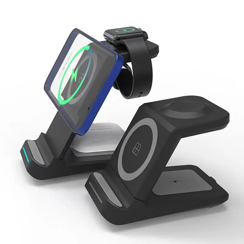 15W Wireless charger 3 in 1 Fast Charge Headset Watch Adjustable Desktop Stand Wireless Vertical Mini Portable Magnetic Charger
15W Wireless charger 3 in 1 Fast Charge Headset Watch Adjustable Desktop Stand Wireless Vertical Mini Portable Magnetic Charger