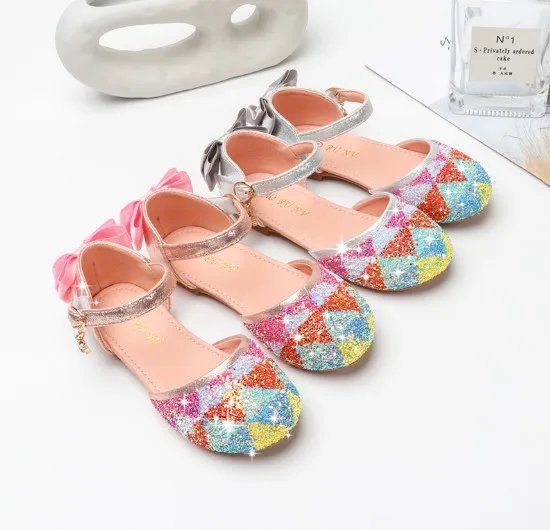 Children Girls Princess Dress Shoes Shining Bow Kid Girl Sandals, Silver, pink
Children Girls Princess Dress Shoes Shining Bow Kid Girl Sandals, Silver, pink