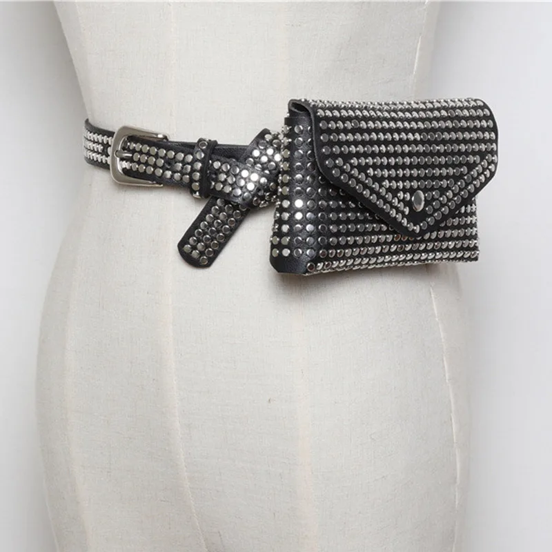 Fashion Rivets Waist Pack mini Luxury Designer fanny packs Small Women Waist Bag Phone bag Punk girls Belt Bag wallet Purse bols
Fashion Rivets Waist Pack mini Luxury Designer fanny packs Small Women Waist Bag Phone bag Punk girls Belt Bag wallet Purse bols