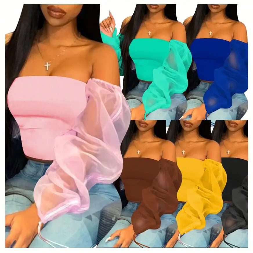 New Autumn Clothing Solid Off Shoulder Women Long Sleeve Crop Top Puff Sleeve Mesh Shirts Blouse Women Tops
New Autumn Clothing Solid Off Shoulder Women Long Sleeve Crop Top Puff Sleeve Mesh Shirts Blouse Women Tops