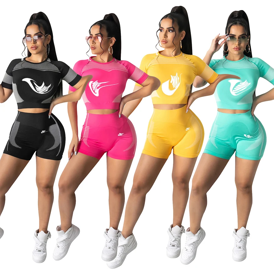 Wholesale 2021 Summer Sports Jogger Set Short Sleeve Shirt Short Pant Set Famous Designer Two Piece Shorts Set
Wholesale 2021 Summer Sports Jogger Set Short Sleeve Shirt Short Pant Set Famous Designer Two Piece Shorts Set