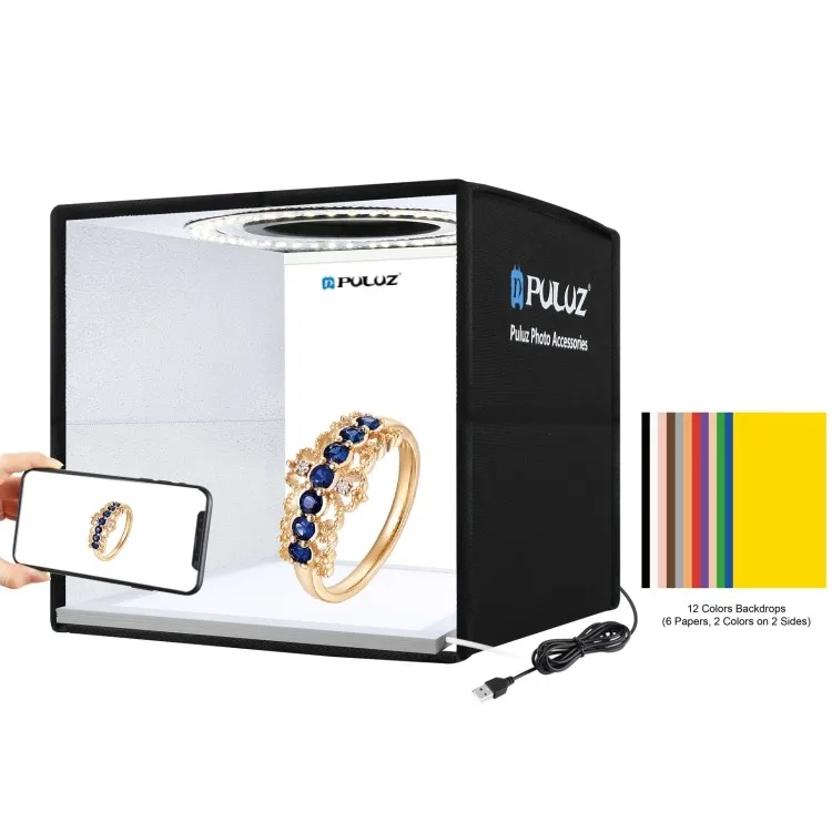 In Stock PULUZ 25cm Portable Ring LED Photo Studio Accessories Light Box Photography with Shadowless Light Lamp Panel Pad, Black
In Stock PULUZ 25cm Portable Ring LED Photo Studio Accessories Light Box Photography with Shadowless Light Lamp Panel Pad, Black