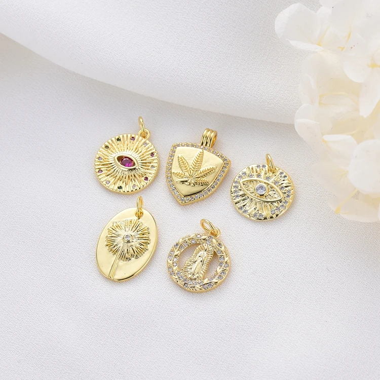 Fashion Design 14K Gold Plated Inlaid Zircon Eye Tree Leaf Portrait Shape Charm Pendant for Jewelry Making
Fashion Design 14K Gold Plated Inlaid Zircon Eye Tree Leaf Portrait Shape Charm Pendant for Jewelry Making