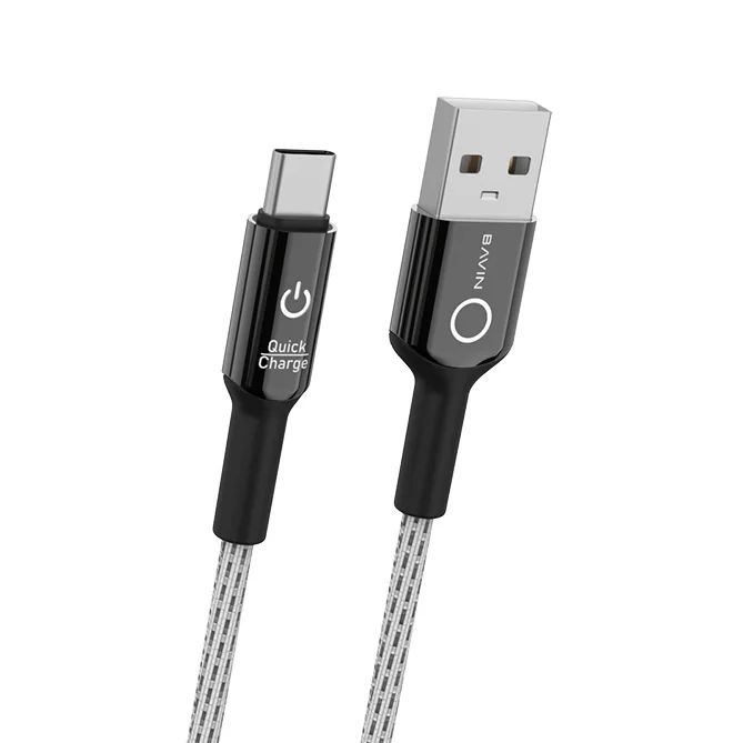 BAVIN Auto Power Off Smart Micro USB Type c 2.4A Fast Charging Cable with Breathing LED for Iphone Android Mobile Phone CB157, Customized color
BAVIN Auto Power Off Smart Micro USB Type c 2.4A Fast Charging Cable with Breathing LED for Iphone Android Mobile Phone CB157, Customized color