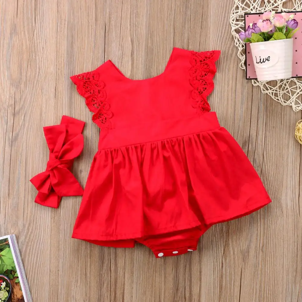 Wholesale newborn baby lace flower cotton girls princess party dresses with headband, Red
Wholesale newborn baby lace flower cotton girls princess party dresses with headband, Red