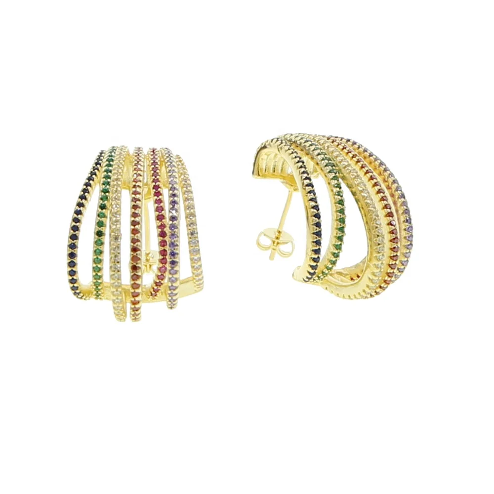 New arrived hollow earring new design multi wrap circle hoop for women rainbow colorful cz gorgeous earring jewelry
New arrived hollow earring new design multi wrap circle hoop for women rainbow colorful cz gorgeous earring jewelry
