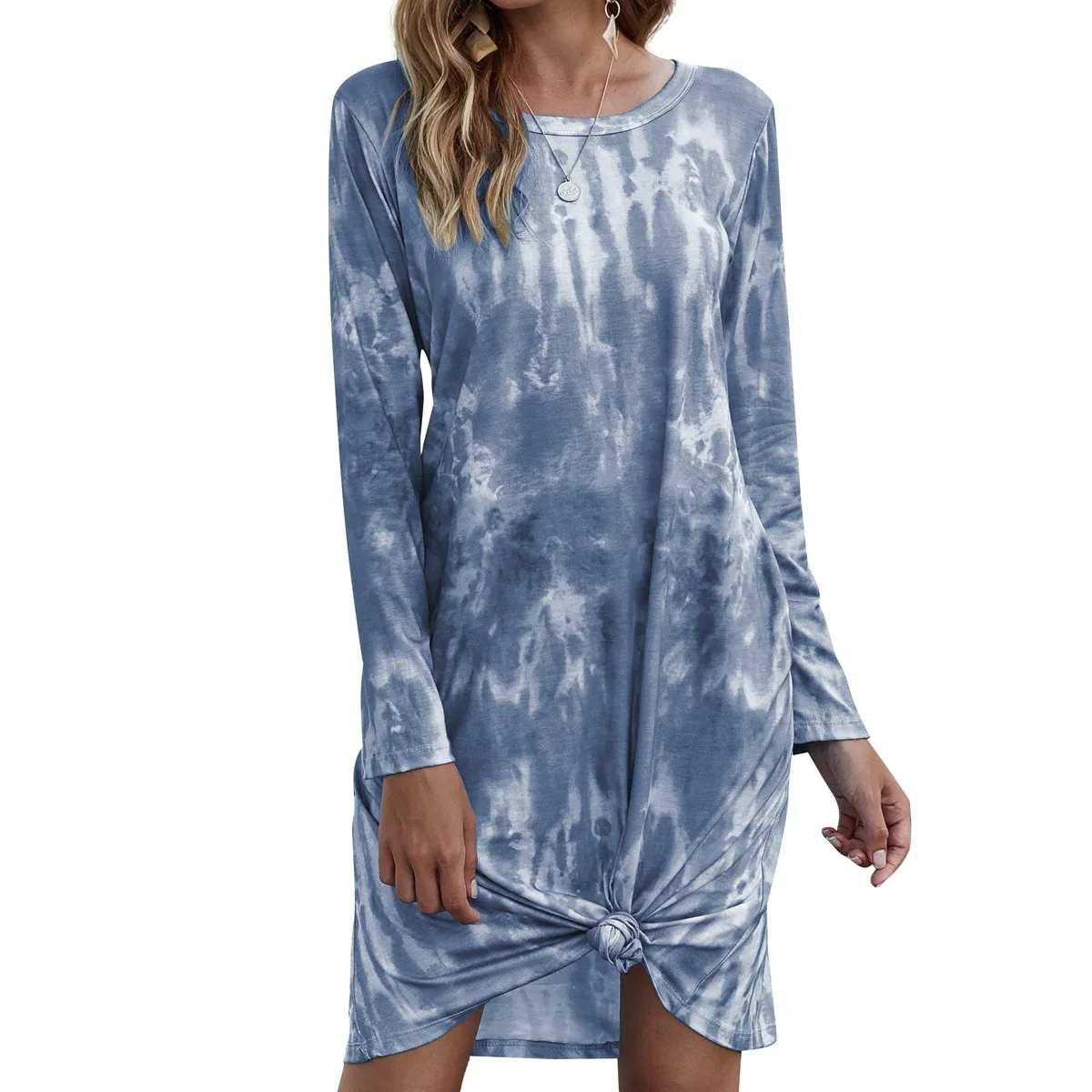 Fall's new fashion tie-dye baggy long-sleeved pocket dresses with gradual gradients temperament commuter
Fall's new fashion tie-dye baggy long-sleeved pocket dresses with gradual gradients temperament commuter