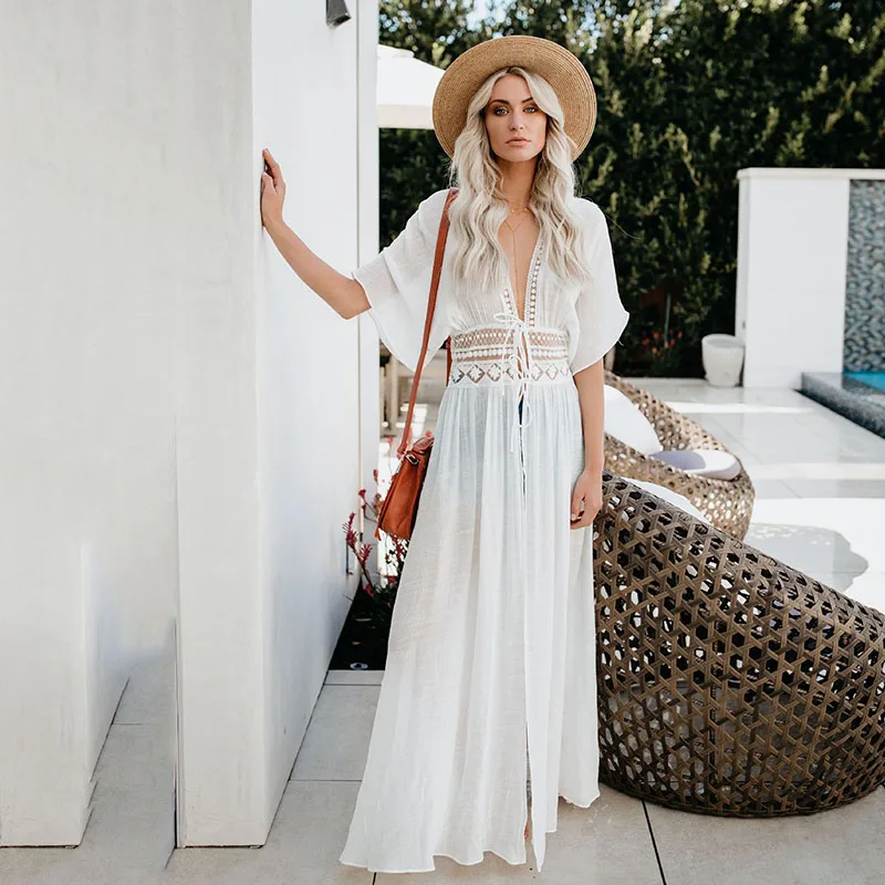 Summer New Women Bamboo cloth waist lace cover-up beachwear Outwear sexy Solid Lace Kimono Beach medium length bikini dress
Summer New Women Bamboo cloth waist lace cover-up beachwear Outwear sexy Solid Lace Kimono Beach medium length bikini dress