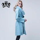 Cashmere overcoat ladies fox fur collar long style coats cashmere trench coat