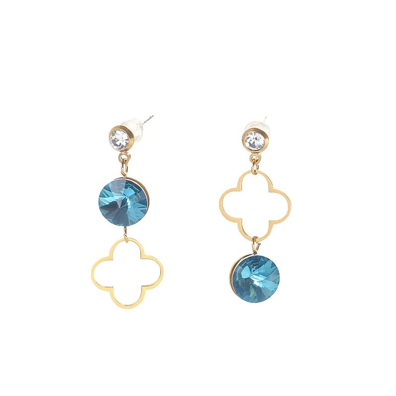 Novel Design Stainless Steel Flower Dangle Rhinestone Gemstone Earrings Gold For Women
Novel Design Stainless Steel Flower Dangle Rhinestone Gemstone Earrings Gold For Women