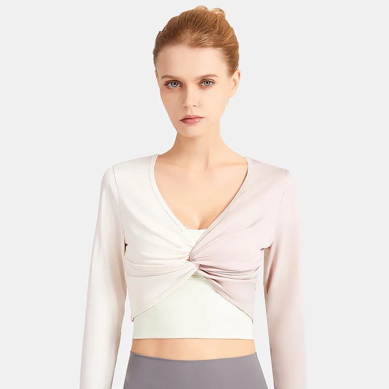 2021 Workout Clothes Long-Sleeved Women's Yoga Clothes Double-Sided Wear Twisted Breathable Slim-Fit Back Sports Running Top 
2021 Workout Clothes Long-Sleeved Women's Yoga Clothes Double-Sided Wear Twisted Breathable Slim-Fit Back Sports Running Top