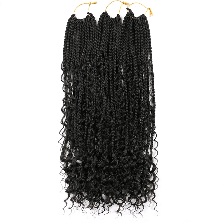 18 Inch Messy Box Braids With Curls End Black Brown Synthetic Crochet Braided Hair Extensions For Woman, Natural color
18 Inch Messy Box Braids With Curls End Black Brown Synthetic Crochet Braided Hair Extensions For Woman, Natural color