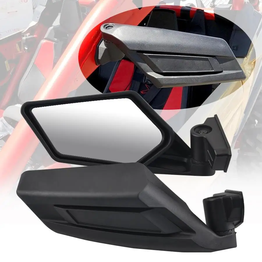 Motorcycle UTV Rearview Mirror Fits For Bombardier Can Am Maverick X3 2017 2018 Rear View Convex Side Mirror Dual-Adjustment