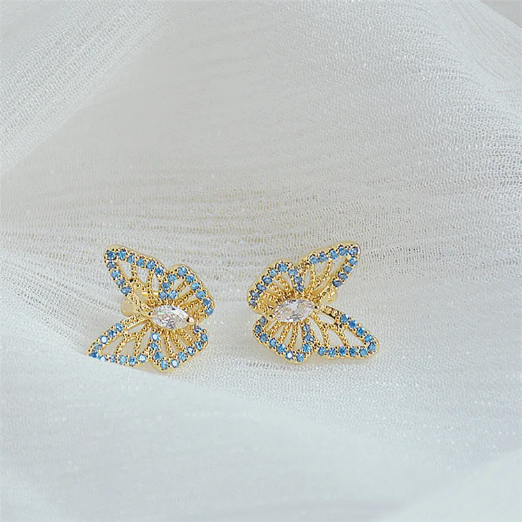 Blue Zircon Butterfly Fairy Delicate Color Butterfly Earring Fashion Earing, Silver, gold
Blue Zircon Butterfly Fairy Delicate Color Butterfly Earring Fashion Earing, Silver, gold