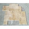 China brush beige travertine stone floor tiles french pattern travertine pavers