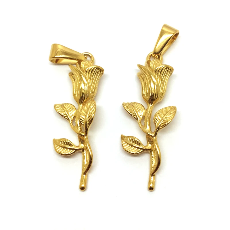 Dainty 18k gold rose flower pendant stainless steel floral plant jewelry women rose gold charms for jewelry making
Dainty 18k gold rose flower pendant stainless steel floral plant jewelry women rose gold charms for jewelry making