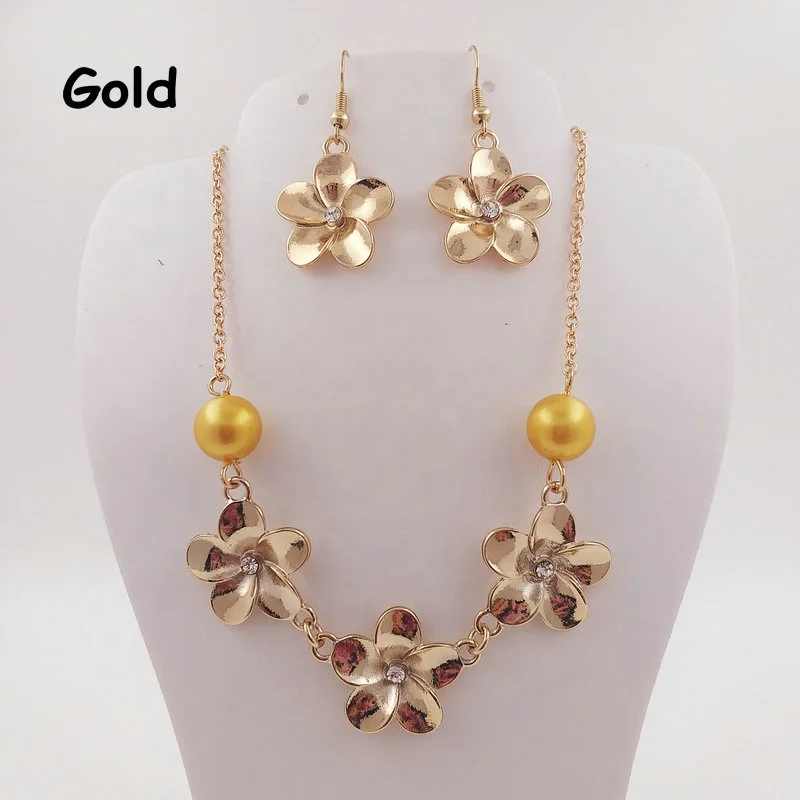 Polynesian jewelry set shell pearl Plumeria rubra earring round shape gold color girl necklace green pearl Tonga design, 6 colors available
Polynesian jewelry set shell pearl Plumeria rubra earring round shape gold color girl necklace green pearl Tonga design, 6 colors available